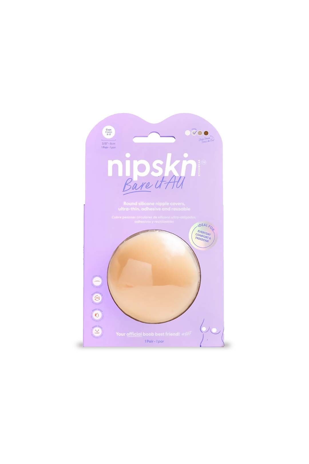 NIPSKIN - Cubre pezones sin adhesivo reutilizable VAINILLA